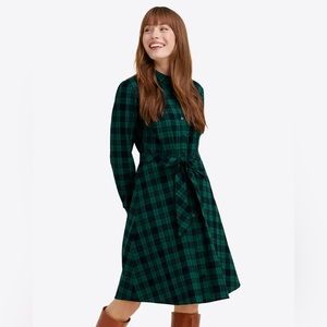 Draper James Black-watch Plaid Shirt dress 12 NWT